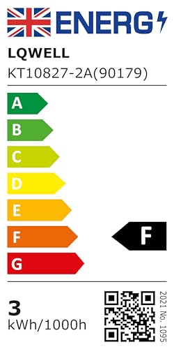 Energieeffizienzlabel LQWELL, Klasse A bis G, F, 3 kWh/1000h
