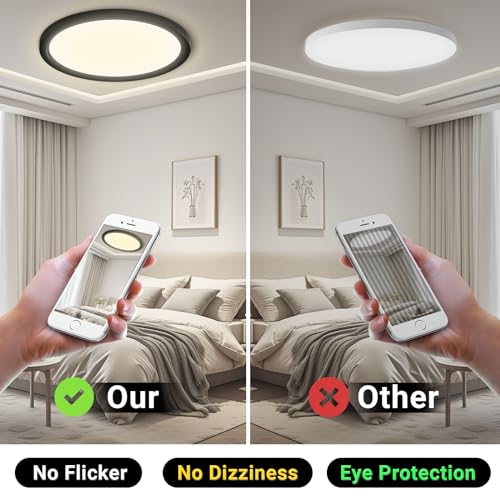 LED-Deckenleuchte mit Fokus auf flimmerfreies, augenschonendes Licht