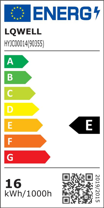 EU-Energielabel LQWELL für LED-Deckenleuchte: Klasse A bis G, Anzeige E