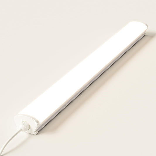 LQWELL® LED-Feuchtraumleuchte mit weißem Gehäuse und Anschlusskabel, 120 cm