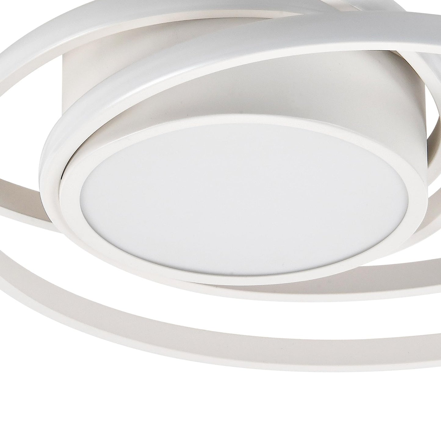 LED-Deckenleuchte, Nahansicht des weißen kreisförmigen Diffusors