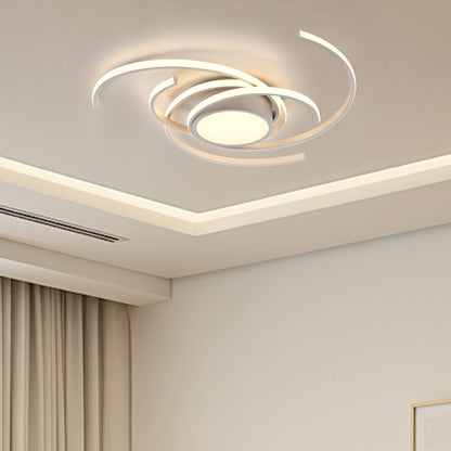 LED-Deckenleuchte mit ringförmigen Rahmen, warmweißem Licht, weißem Aluminium