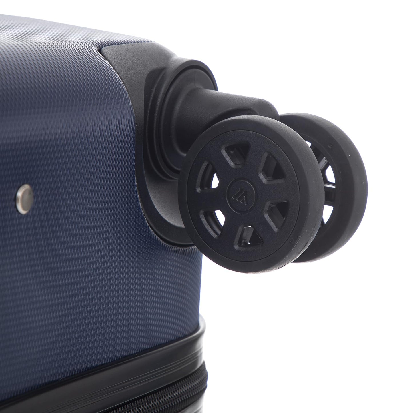 Koffer-Rolle 360° an der Hartschale, stabiler Rollenhalter