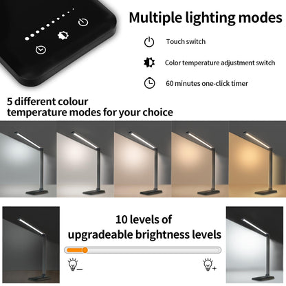 LED-Schreibtischlampe mit Touchpanel und 10 Helligkeitsstufen