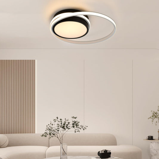 Runde Deckenleuchte aus Aluminium mit LED-Lichtscheibe, warmes, diffuses Licht
