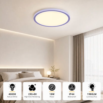 LQWELL® runde LED-Deckenleuchte mit flacher Bauform, gleichmäßigem Licht am Deckenspot