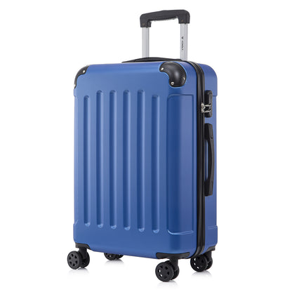 Rollkoffer mit Hartschale, dunkelblau, 4 Rollen, Trolleygriff, geschlossener Kofferrahmen