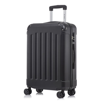 YONSLY® Rollkoffer mit Hartschale, dunkelgrau/schwarz, 4 Rollen, Trolleygriff