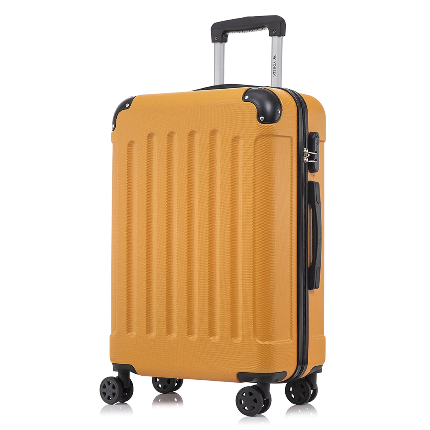 Orangener Rollkoffer für Handgepäck mit ABS-Hartschale, 4 Rollen und Teleskopgriff