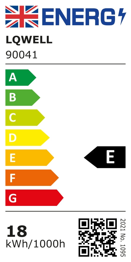 Energielabel für LED-Deckenleuchte: Effizienzklasse E, 18 kWh/1000 h