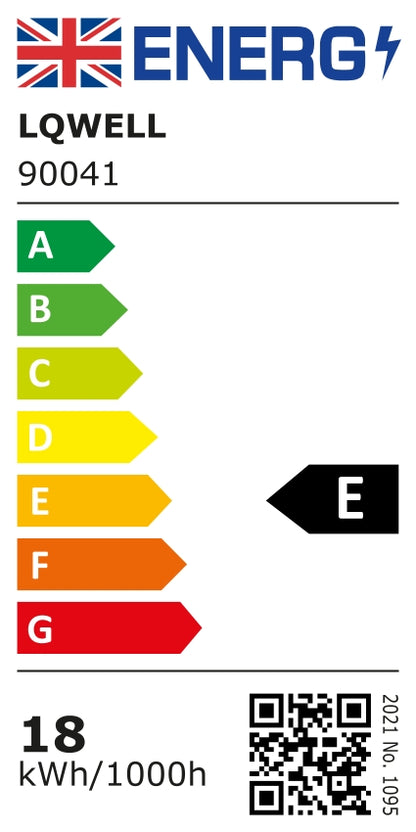 Energielabel für LED-Deckenleuchte: Effizienzklasse E, 18 kWh/1000 h