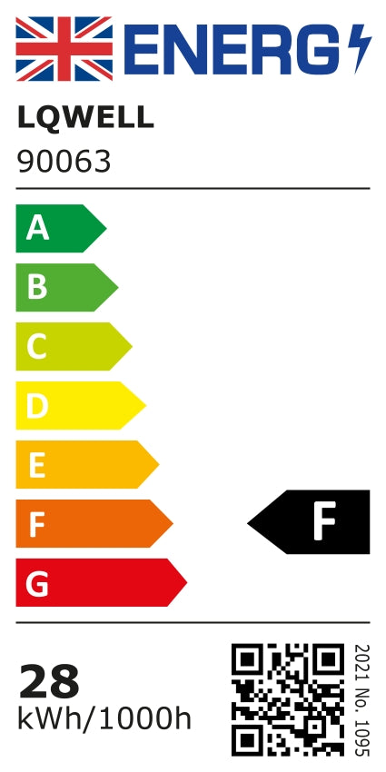 Energieeffizienzlabel: Klasse F, 28 kWh/1000h für LED-Deckenleuchte
