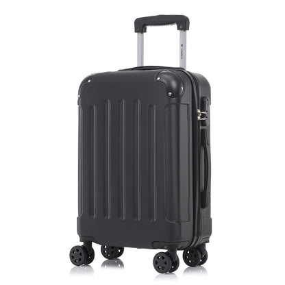 YONSLY® Rollkoffer mit Hartschale, schwarz, 4 Rollen, Seitenansicht mit Schloss