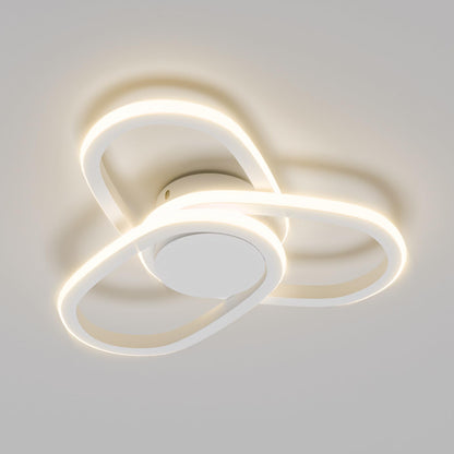 LED-Deckenleuchte im Kleeblatt-Design, weißer Rahmen und runde zentrale Abdeckung