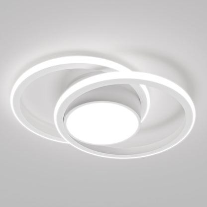 LED-Deckenleuchte mit zwei Ringen, weiß, gleichmäßige Lichtabstrahlung, rundes Design