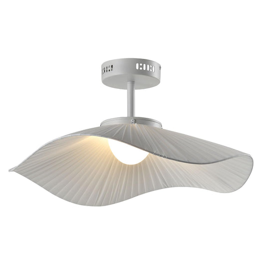 Moderne Pendelleuchte mit weißem Schirm und LED, runde Deckenhalterung
