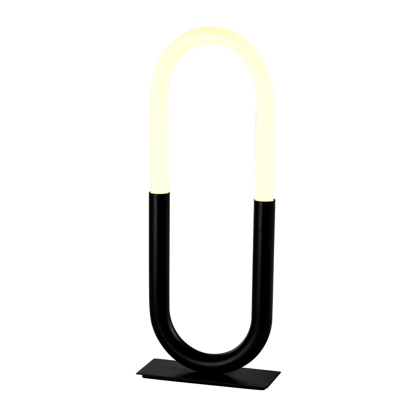 LED-Tischlampe mit U-förmigem Gestell, mattschwarz, flacher Standbasis