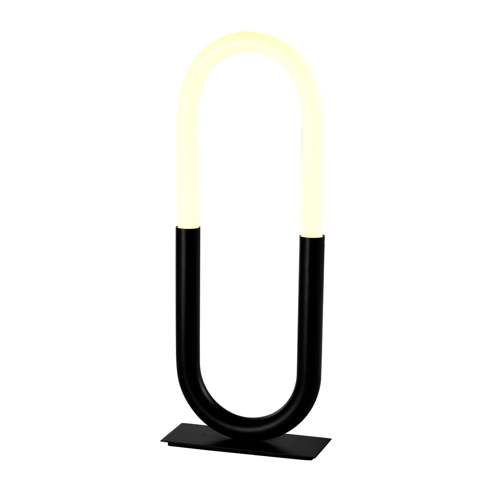 LED-Tischlampe mit U-förmigem Gestell, mattschwarz, flacher Standbasis