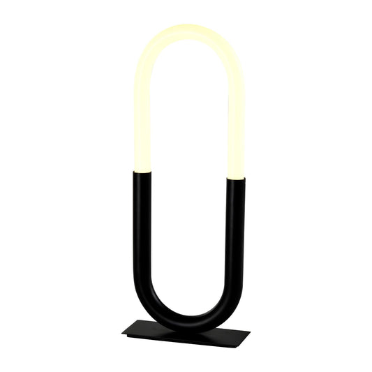 LED-Tischlampe mit U-förmigem Gestell, mattschwarz, flacher Standbasis