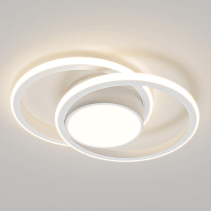 LED-Deckenleuchte mit zwei Ringen, weißes Acryl, flaches Design, gleichmäßig leuchtend