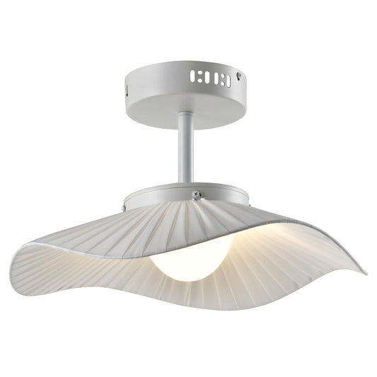 Deckenpendelleuchte mit weißem Lampenschirm und LED-Licht, runder Deckenplatte