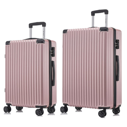 Zweier-Set Hartschalen-Trolleys in Rosé mit TSA-Schloss und 4 Rollen, Teleskopgriff