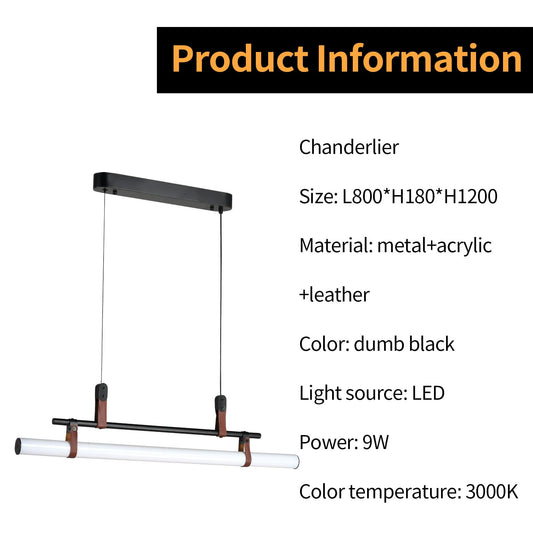 Produktinformationsblatt zur Pendelleuchte: Metall und Acryl, LED 9 W, 3000 K, Farbe schwarz