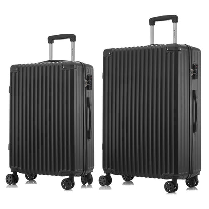 YONSLY® Reisekoffer mit Hartschale, TSA-Schloss und 4 Rollen, Trolleygriff, Rillenstruktur
