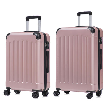 Reisekoffer-Set mit Hartschale, 2 Trolleys, rosé, mit TSA-Schloss, 4 Rollen.