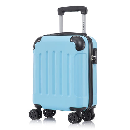 Rollkoffer mit ABS-Hartschale, 4 Rollen und Teleskopgriff, hellblau