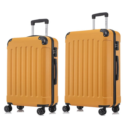 Reisekoffer-Set mit Hartschale, 2 Trolleys, orangefarben, mit TSA-Schloss, 4 Rollen.
