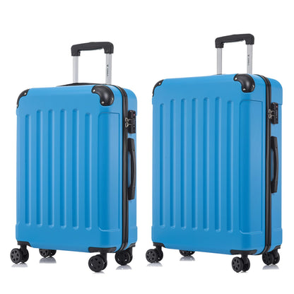 2-teiliges Hartschalen-Kofferset mit 4 Rollen, Trolleygriff, blau