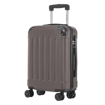 YONSLY® Rollkoffer in Dunkelgrau, Hartschale, 4 Rollen, Teleskopgriff, Zahlenschloss