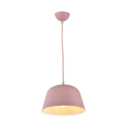 Hängeleuchte aus Aluminium mit schirmförmigem Lampenschirm in Rosa