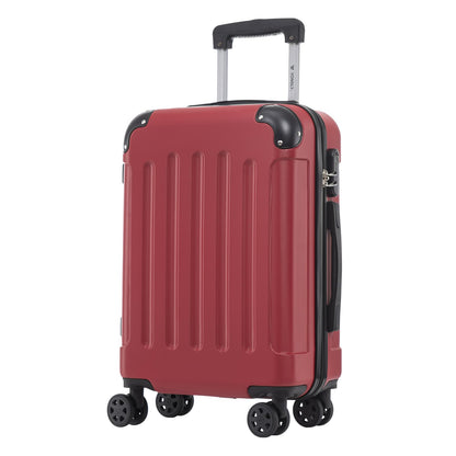 YONSLY® Rollkoffer in Rot, Hartschale, 4 Rollen, Teleskopgriff, Zahlenschloss
