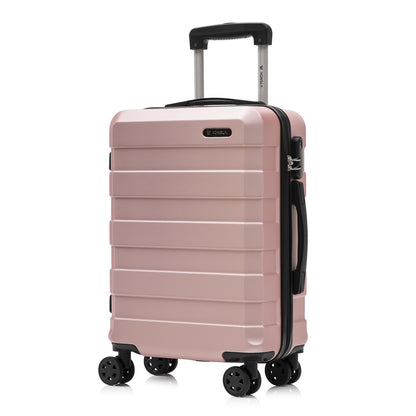 Rollkoffer mit Hartschale in Rosé, Teleskopgriff, 4 Rollen, Zahlenschloss