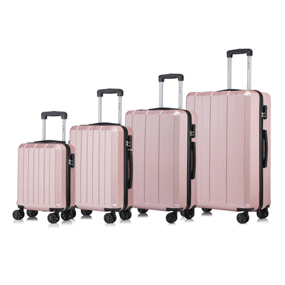 Reisekofferset (4) Hartschalen-Trolleys, roséfarben, mit Teleskopgriffen und Rollen