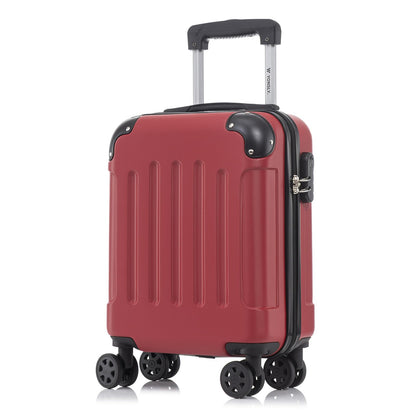 Weinroter Handgepäck-Trolley mit ABS-Hartschale, 4 Rollen und ausziehbarem Teleskopgriff