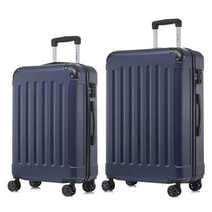 Reisekoffer-Set mit Hartschale, 2 Trolleys, dunkelblau, mit TSA-Schloss, 4 Rollen.