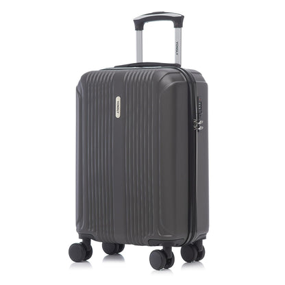 Reisekoffer mit Hartschale, schwarzer Koffer mit 4 Rollen und ausziehbarem Trolleygriff