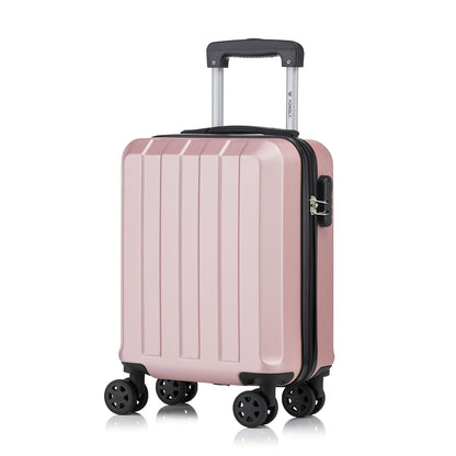 Hartschalen-Trolleykoffer in Roségold mit 360°-Rollen, ausziehbarem Griff und Frontverschluss