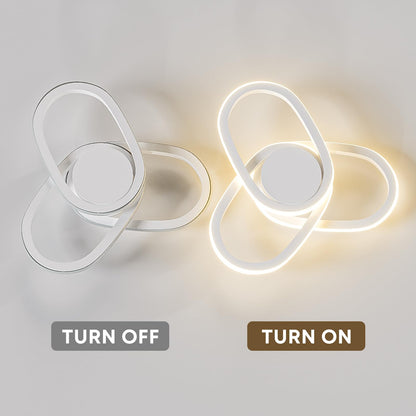 LED-Deckenleuchte mit weißem Ringdesign, links aus, rechts an mit runder Abdeckung