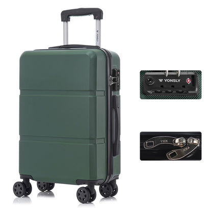 YONSLY® Hartschalen-Trolley mit TSA-Schloss, 4 Rollen, dunkelgrün