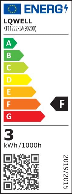 EU-Energieeffizienzlabel A–G mit QR-Code, LQWELL, KT11222-1A(90200)