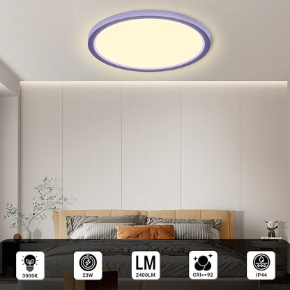 Runde LED-Deckenleuchte mit umlaufendem Ringrahmen, warmweißes Licht