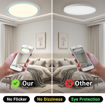 Runde LED-Deckenleuchte mit gleichmäßigem Licht, unterdeckenmontiert