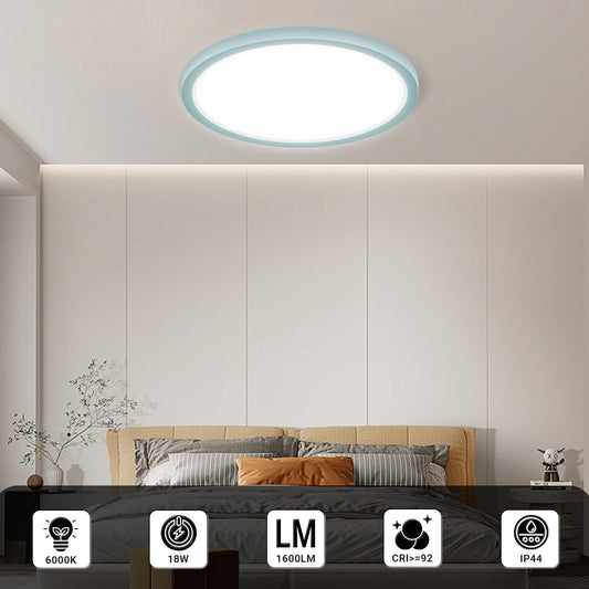Runde LED-Deckenleuchte mit hellem Lichtkreis, flaches Design für die Decke