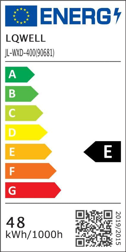 Energieeffizienzlabel: LQWELL LED-Deckenleuchte, 48 kWh/1000h