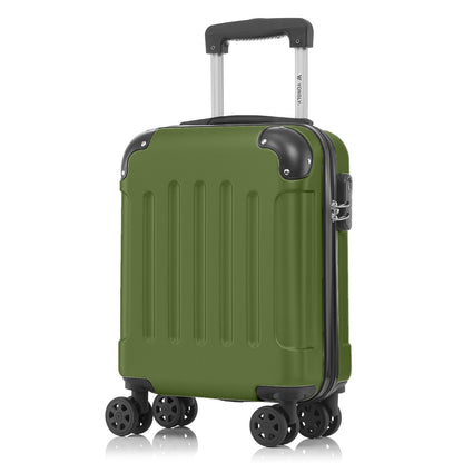 YONSLY® Rollkoffer in Olivgrün, Hartschale, 4 Rollen 360°, Zahlenschloss, Trolleygriff
