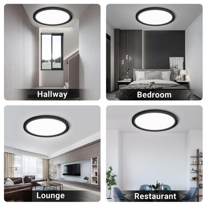 Runde LED-Deckenleuchte mit schwarzem Rahmen für Hallway, Bedroom, Lounge und Restaurant